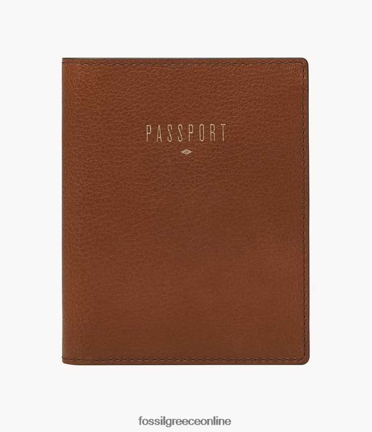 Fossil γυναίκες θήκη διαβατηρίου ταξιδιού rfid FVT06R1978 αξεσουάρ καφέ