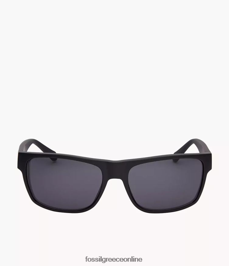 Fossil άνδρες ορθογώνια γυαλιά ηλίου burke FVT06R2057 αξεσουάρ μαύρος