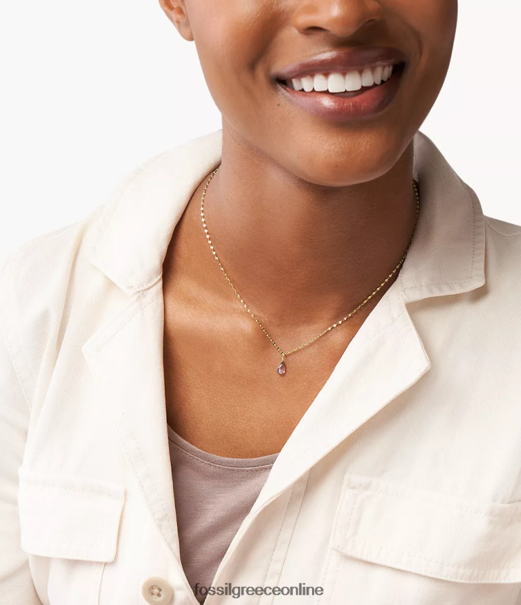 Fossil γυναίκες Corra ω τόσο γοητευτικό γούρι γενέθλιας πέτρας Ιουνίου FVT06R1185 κοσμήματα μωβ-τόνος