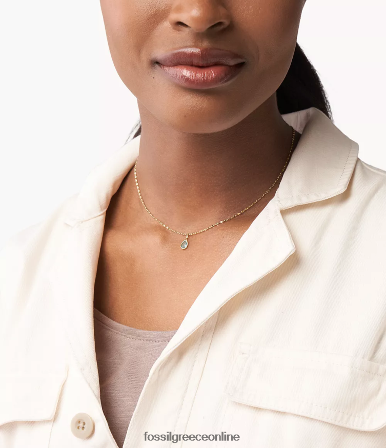 Fossil γυναίκες Corra ω τόσο γοητευτικό γούρι γενέθλιας μάρκας FVT06R1210 κοσμήματα μπλε τόνος