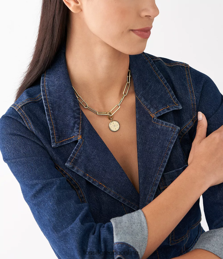 Fossil γυναίκες ω τόσο γοητευτικό γούρι από ανοξείδωτο ατσάλι FVT06R1176 κοσμήματα χρυσός τόνος