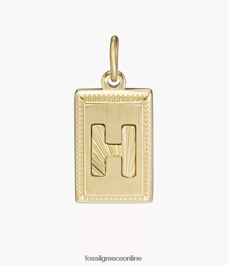 Fossil γυναίκες ω τόσο γοητευτικό αρχικό γούρι από ανοξείδωτο ατσάλι FVT06R1224 κοσμήματα χρυσός τόνος