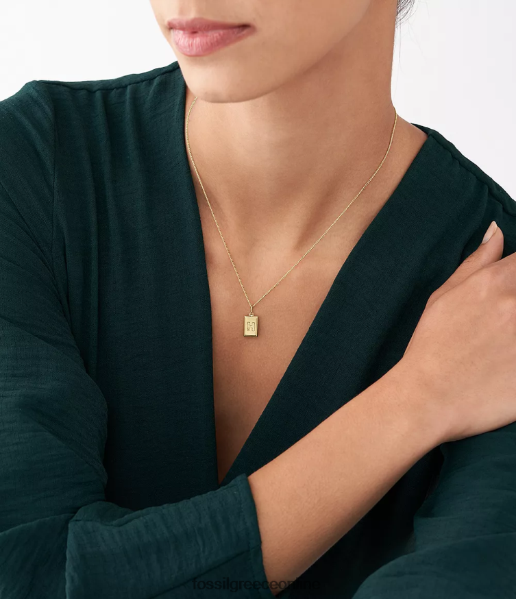 Fossil γυναίκες ω τόσο γοητευτικό αρχικό γούρι από ανοξείδωτο ατσάλι FVT06R1224 κοσμήματα χρυσός τόνος