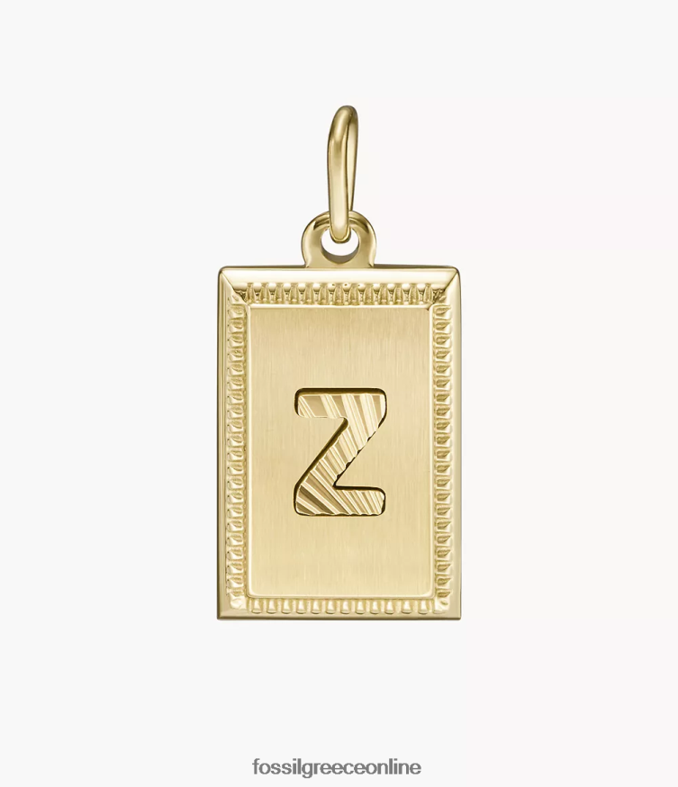 Fossil γυναίκες ω τόσο γοητευτικό αρχικό γούρι από ανοξείδωτο ατσάλι FVT06R1272 κοσμήματα χρυσός τόνος