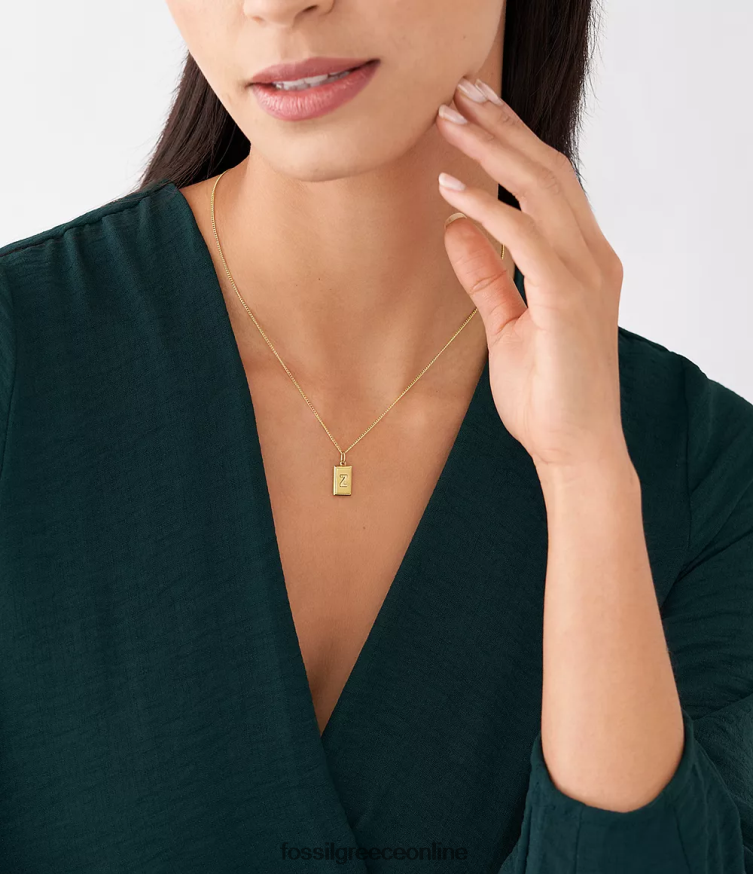 Fossil γυναίκες ω τόσο γοητευτικό αρχικό γούρι από ανοξείδωτο ατσάλι FVT06R1272 κοσμήματα χρυσός τόνος