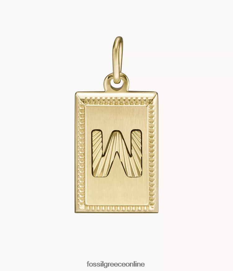 Fossil γυναίκες ω τόσο γοητευτικό αρχικό γούρι από ανοξείδωτο ατσάλι FVT06R1276 κοσμήματα χρυσός τόνος