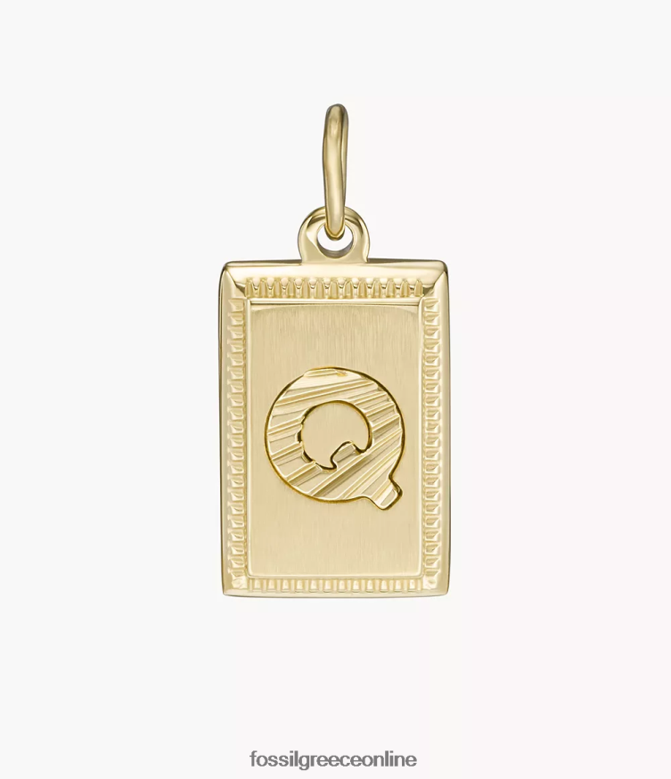 Fossil γυναίκες ω τόσο γοητευτικό αρχικό γούρι από ανοξείδωτο ατσάλι FVT06R1307 κοσμήματα χρυσός τόνος