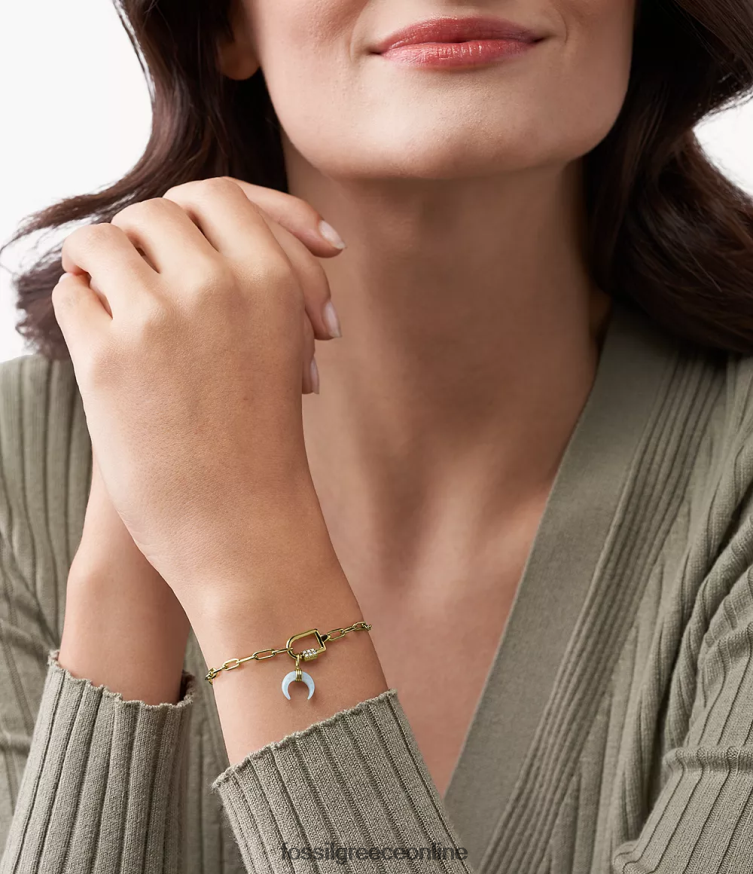 Fossil γυναίκες corra ω τόσο γοητευτικό γούρι FVT06R1147 κοσμήματα μπλε μητέρα του μαργαριταριού