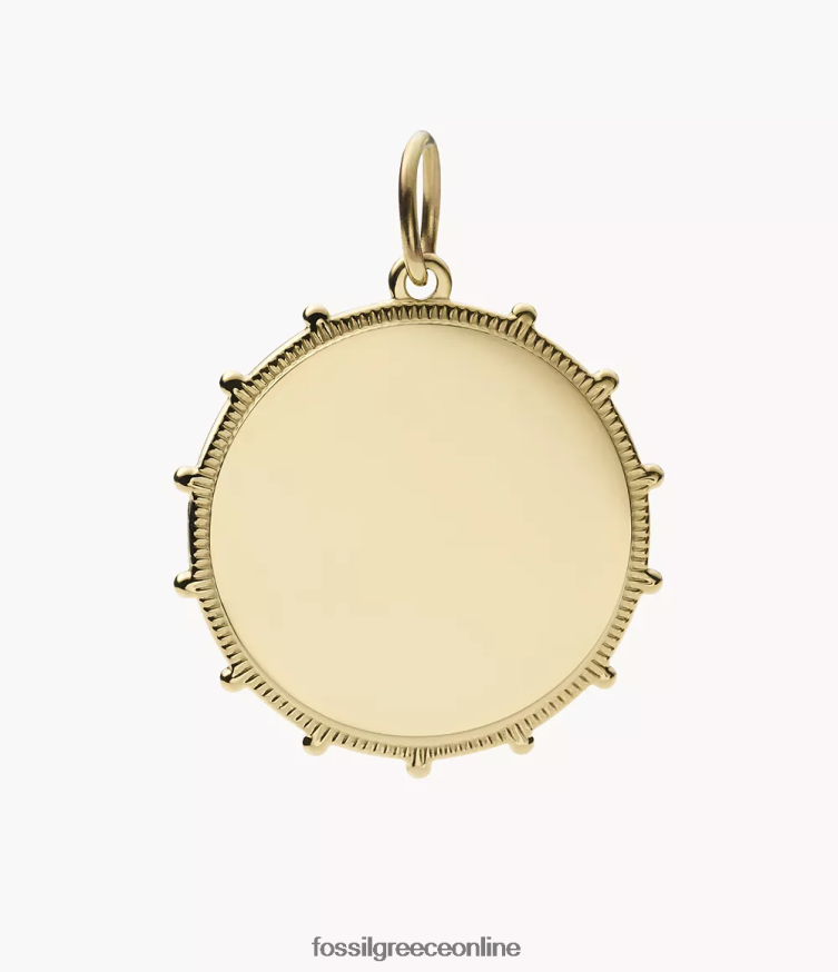 Fossil γυναίκες corra oh τόσο γοητευτικό γούρι από ανοξείδωτο ατσάλι FVT06R1138 κοσμήματα χρυσός τόνος