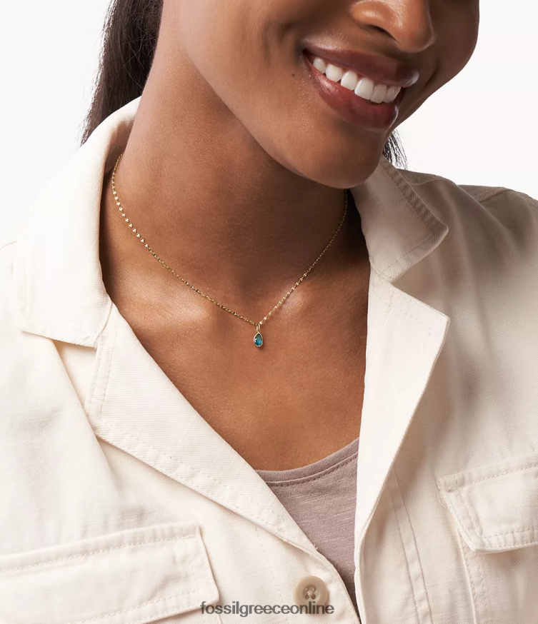 Fossil γυναίκες corra oh τόσο γοητευτικό γούρι γεννελίθου Δεκεμβρίου FVT06R1163 κοσμήματα μπλε τόνος