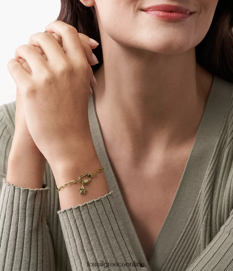 Fossil γυναίκες corra oh τόσο γοητευτικό γούρι από ανοξείδωτο ατσάλι FVT06R1170 κοσμήματα χρυσός τόνος