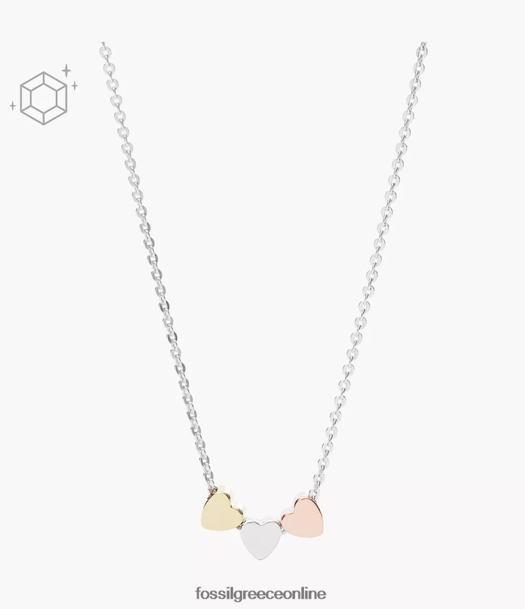 Fossil γυναίκες Elliott κολιέ τριών τόνων σε κουτί για τη γιορτή της μητέρας FVT06R935 κοσμήματα ασήμι