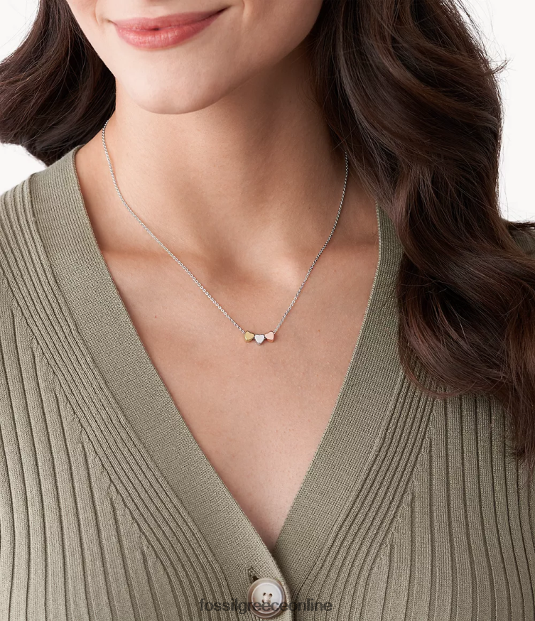 Fossil γυναίκες Elliott κολιέ τριών τόνων σε κουτί για τη γιορτή της μητέρας FVT06R935 κοσμήματα ασήμι