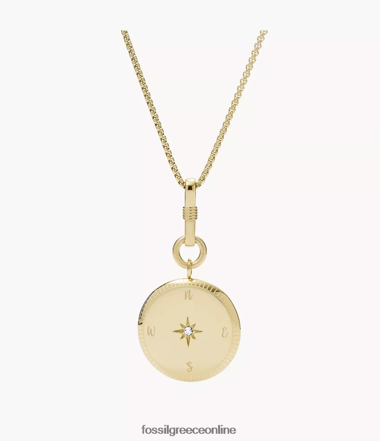 Fossil γυναίκες κολιέ κολιέ από ανοξείδωτο ατσάλι προθέσεις πρωτοχρονιάς FVT06R1139 κοσμήματα χρυσός τόνος