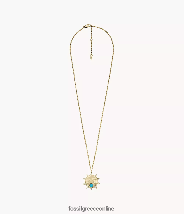 Fossil γυναίκες Κρεμαστό κολιέ από τον ήλιο του Τέξας FVT06R1236 κοσμήματα τουρκουάζ