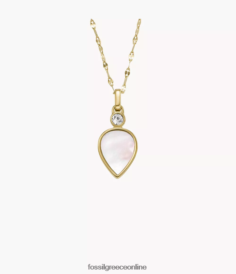 Fossil γυναίκες κολιέ κρεμαστό δάκρυ FVT06R904 κοσμήματα λευκή μητέρα του μαργαριταριού