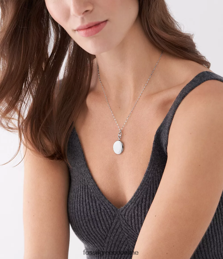 Fossil γυναίκες Κολιέ με αλυσίδα από ανοξείδωτο ατσάλι συλλογής FVT06R905 κοσμήματα ασημί-τόνος