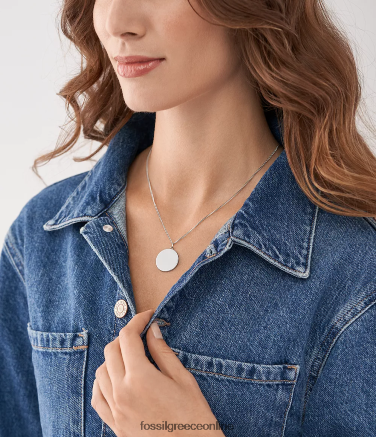 Fossil γυναίκες κολιέ από ανοξείδωτο ατσάλι FVT06R908 κοσμήματα ασημί-τόνος