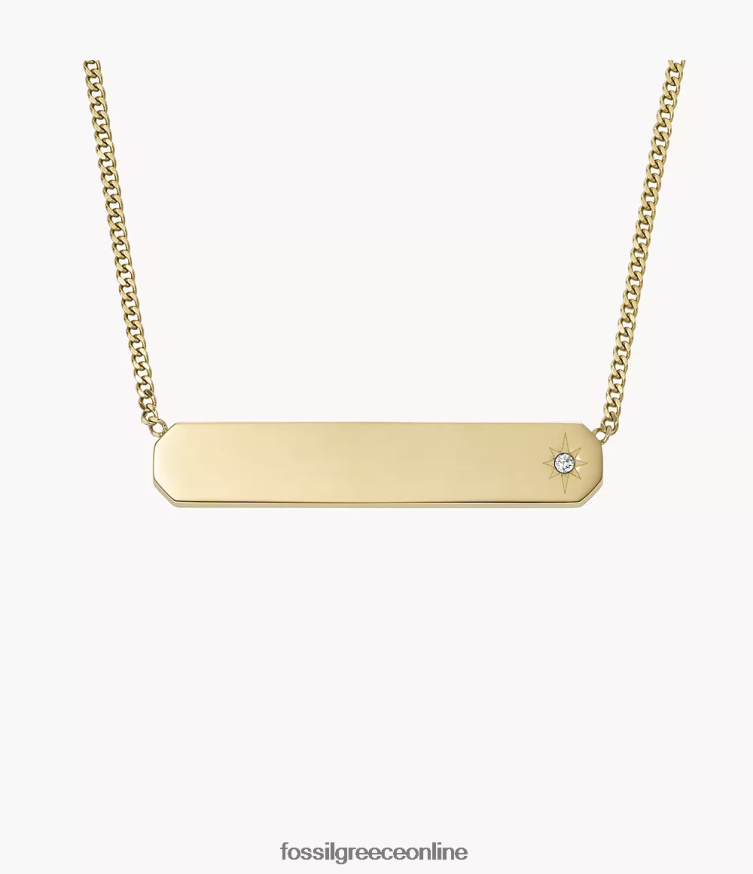 Fossil γυναίκες κολιέ με αλυσίδα από ανοξείδωτο ατσάλι FVT06R909 κοσμήματα χρυσός τόνος