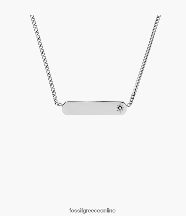 Fossil γυναίκες κολιέ με αλυσίδα από ανοξείδωτο ατσάλι FVT06R919 κοσμήματα ασημί-τόνος