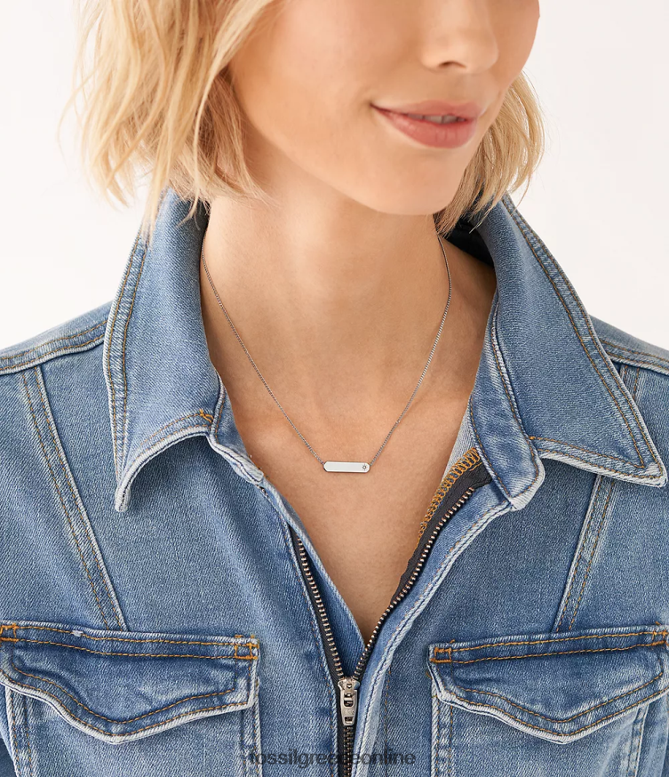 Fossil γυναίκες κολιέ με αλυσίδα από ανοξείδωτο ατσάλι FVT06R919 κοσμήματα ασημί-τόνος