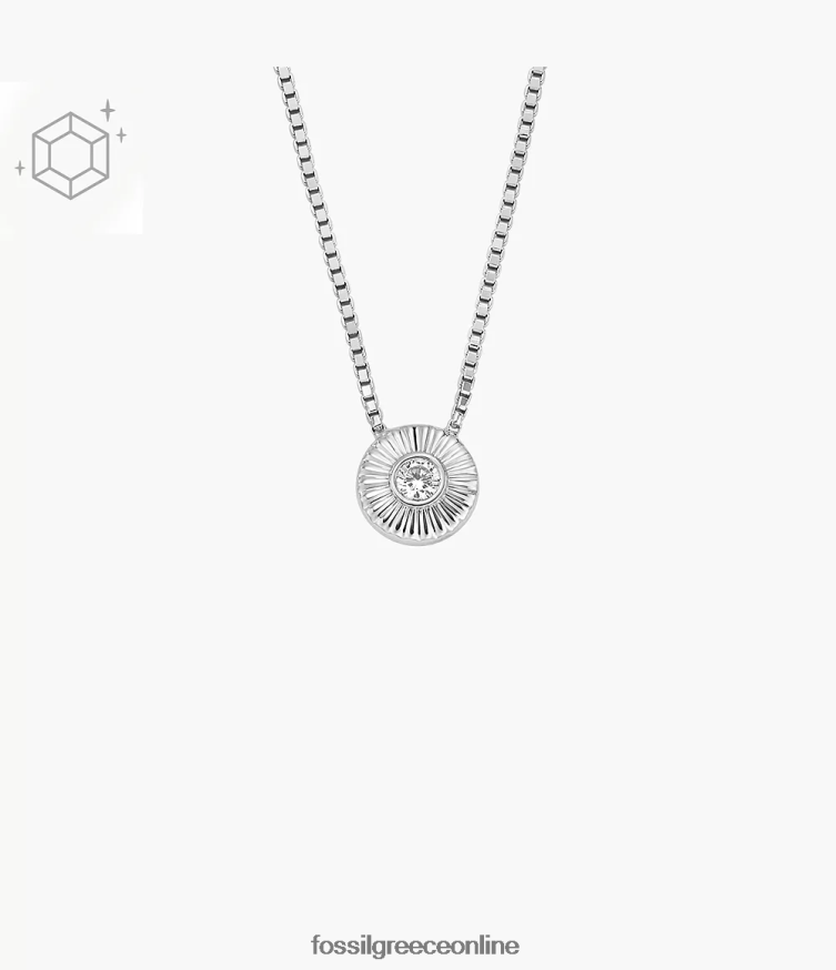 Fossil γυναίκες Κρεμαστό κολιέ με υφασμάτινη υφή FVT06R926 κοσμήματα ασήμι