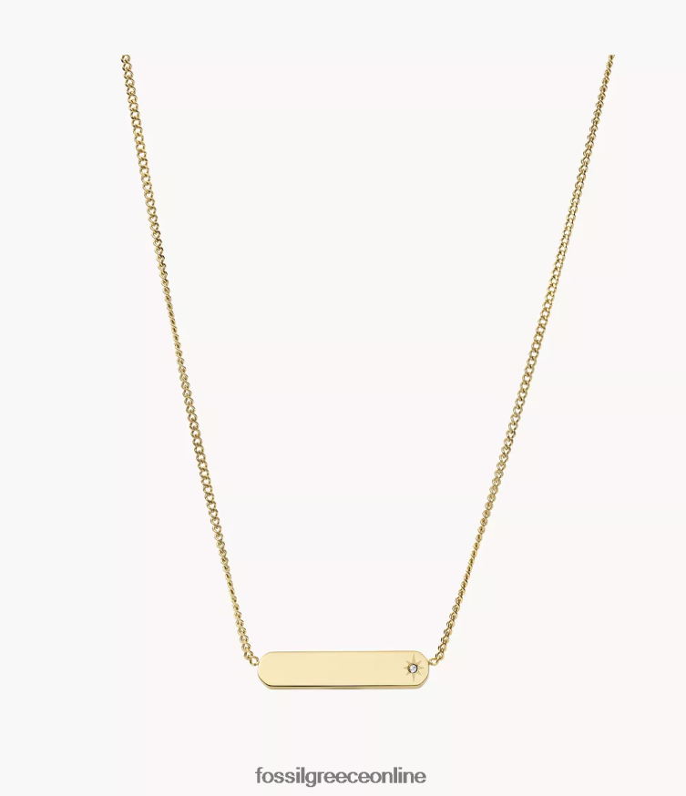 Fossil γυναίκες κολιέ με αλυσίδα από ανοξείδωτο ατσάλι FVT06R931 κοσμήματα χρυσός τόνος