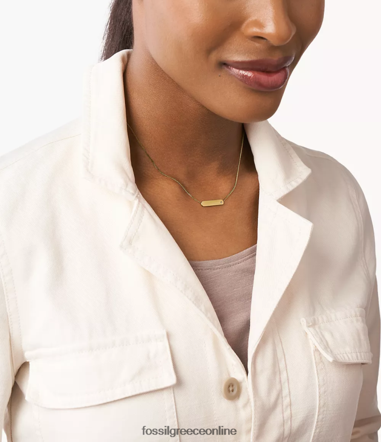 Fossil γυναίκες κολιέ με αλυσίδα από ανοξείδωτο ατσάλι FVT06R931 κοσμήματα χρυσός τόνος