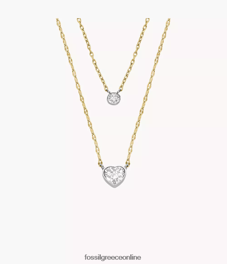 Fossil γυναίκες κολιέ με αλυσίδα από ανοξείδωτο ατσάλι FVT06R932 κοσμήματα διχρωμία