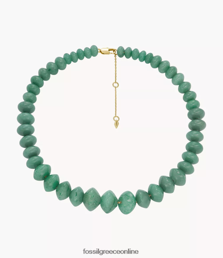 Fossil γυναίκες όλο στοιβαγμένο κολιέ με χάντρες αβεντουρίνης FVT06R934 κοσμήματα πράσινος