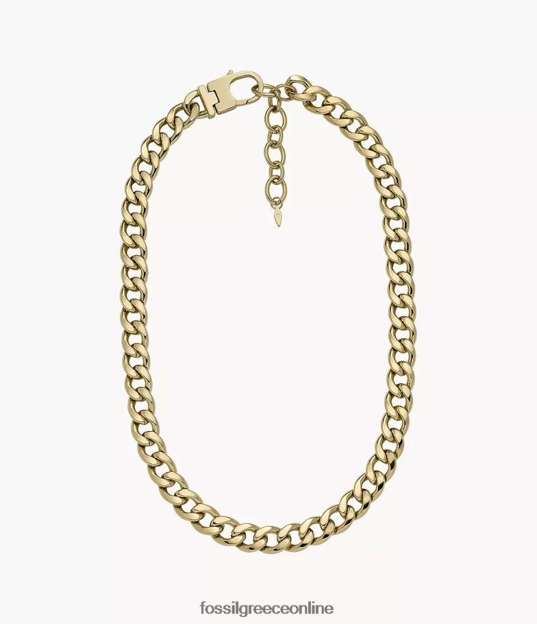 Fossil γυναίκες κολιέ με αλυσίδα από ανοξείδωτο ατσάλι FVT06R937 κοσμήματα χρυσός τόνος