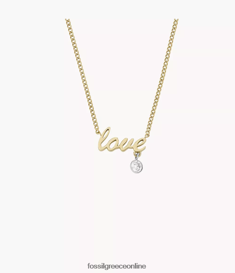 Fossil γυναίκες Κολιέ με νότες αγάπης από ανοξείδωτο ατσάλι FVT06R948 κοσμήματα διχρωμία