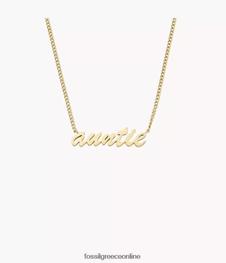 Fossil γυναίκες όνομα κολιέ κολιέ από ανοξείδωτο ατσάλι FVT06R953 κοσμήματα χρυσός τόνος