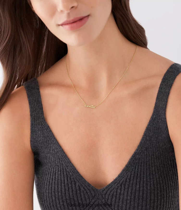 Fossil γυναίκες όνομα κολιέ κολιέ από ανοξείδωτο ατσάλι FVT06R953 κοσμήματα χρυσός τόνος