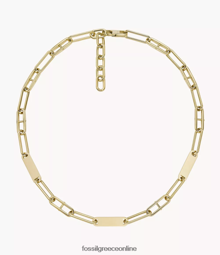 Fossil γυναίκες κολιέ από αλυσίδα από ανοξείδωτο ατσάλι FVT06R958 κοσμήματα χρυσός τόνος