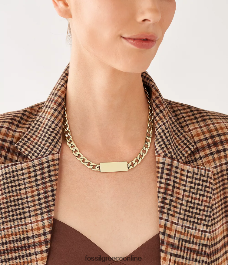 Fossil γυναίκες κολιέ από ανοξείδωτο ατσάλι FVT06R960 κοσμήματα χρυσός τόνος