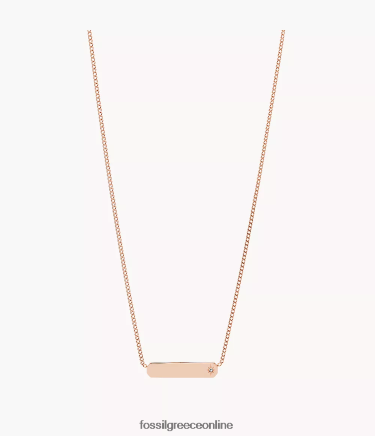 Fossil γυναίκες Lane rose κολιέ με αλυσίδα από ανοξείδωτο ατσάλι FVT06R906 κοσμήματα χρυσός τόνος