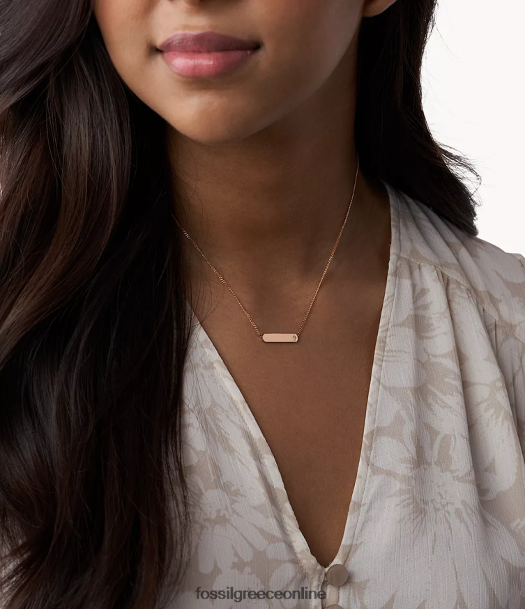 Fossil γυναίκες Lane rose κολιέ με αλυσίδα από ανοξείδωτο ατσάλι FVT06R906 κοσμήματα χρυσός τόνος