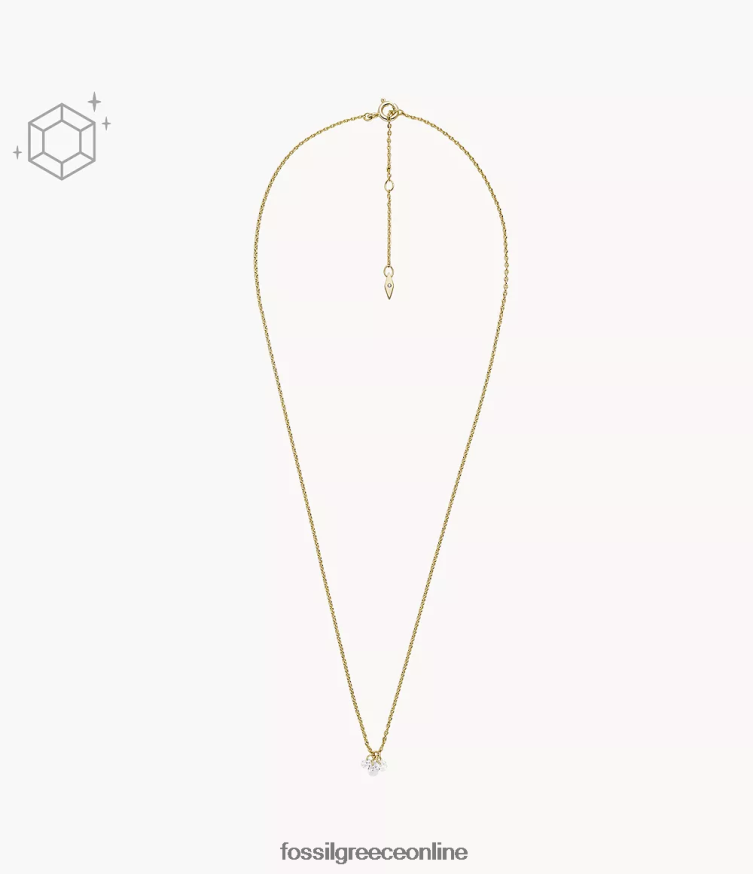 Fossil γυναίκες Sadie shine φωτεινό κολιέ από ορείχαλκο 14 καρατίων FVT06R1260 κοσμήματα χρυσός