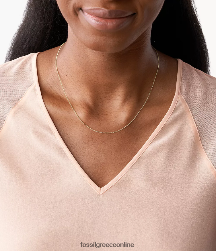Fossil γυναίκες corra oh τόσο γοητευτικό κοντό κολιέ από ανοξείδωτο ατσάλι FVT06R1122 κοσμήματα χρυσός τόνος