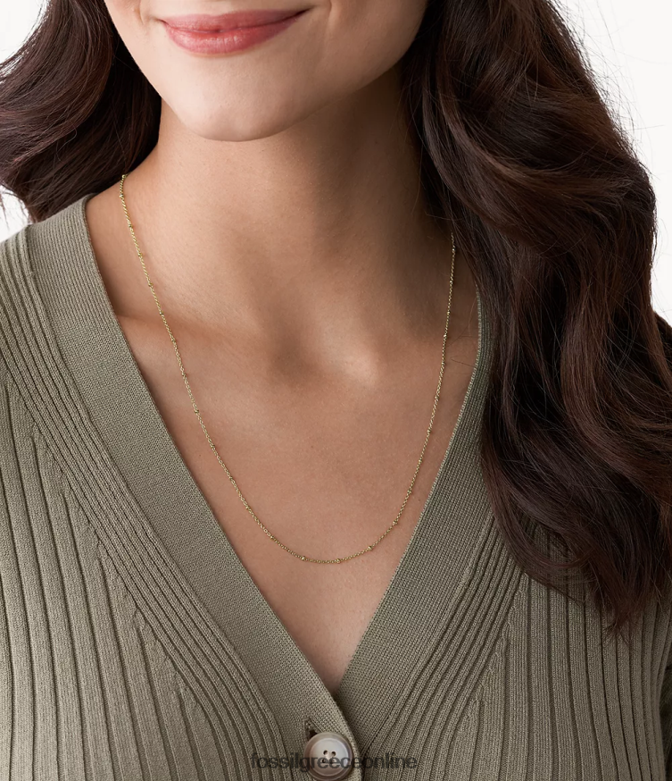 Fossil γυναίκες corra oh τόσο γοητευτικό μακρύ κολιέ από ανοξείδωτο ατσάλι FVT06R1130 κοσμήματα χρυσός τόνος