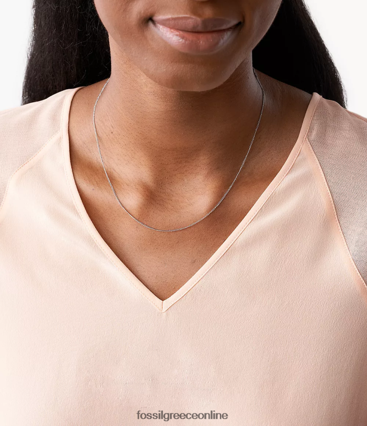 Fossil γυναίκες corra oh τόσο γοητευτικό κοντό κολιέ από ανοξείδωτο ατσάλι FVT06R1162 κοσμήματα ασημί-τόνος