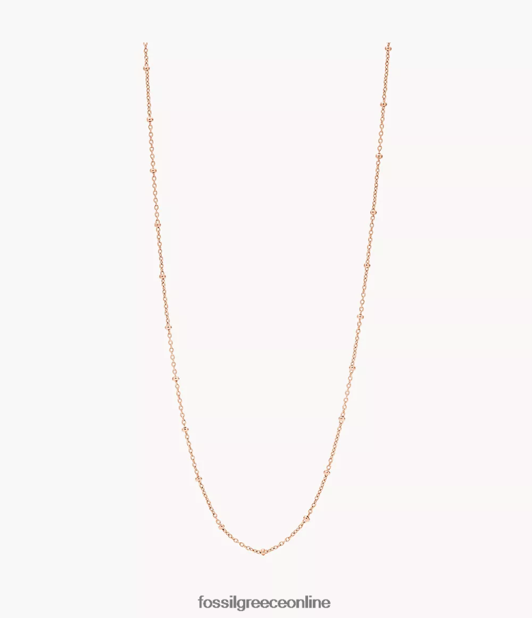 Fossil γυναίκες corra oh τόσο γοητευτικό μακρύ κολιέ από ανοξείδωτο ατσάλι FVT06R1201 κοσμήματα ροζ χρυσός τόνος