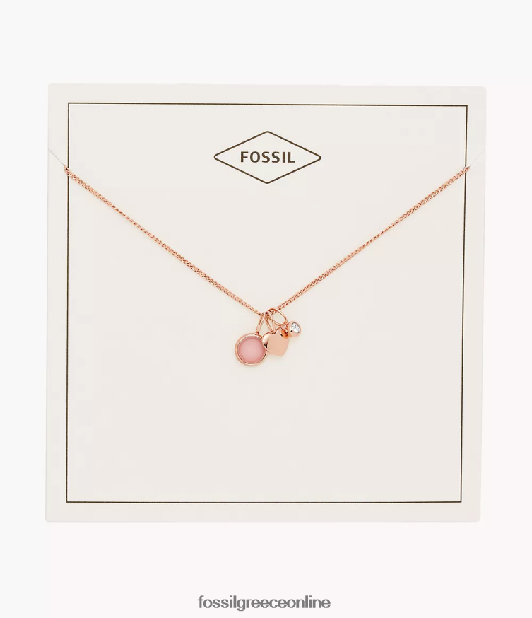 Fossil γυναίκες κολιέ georgia heart and e quartz FVT06R925 κοσμήματα ros
