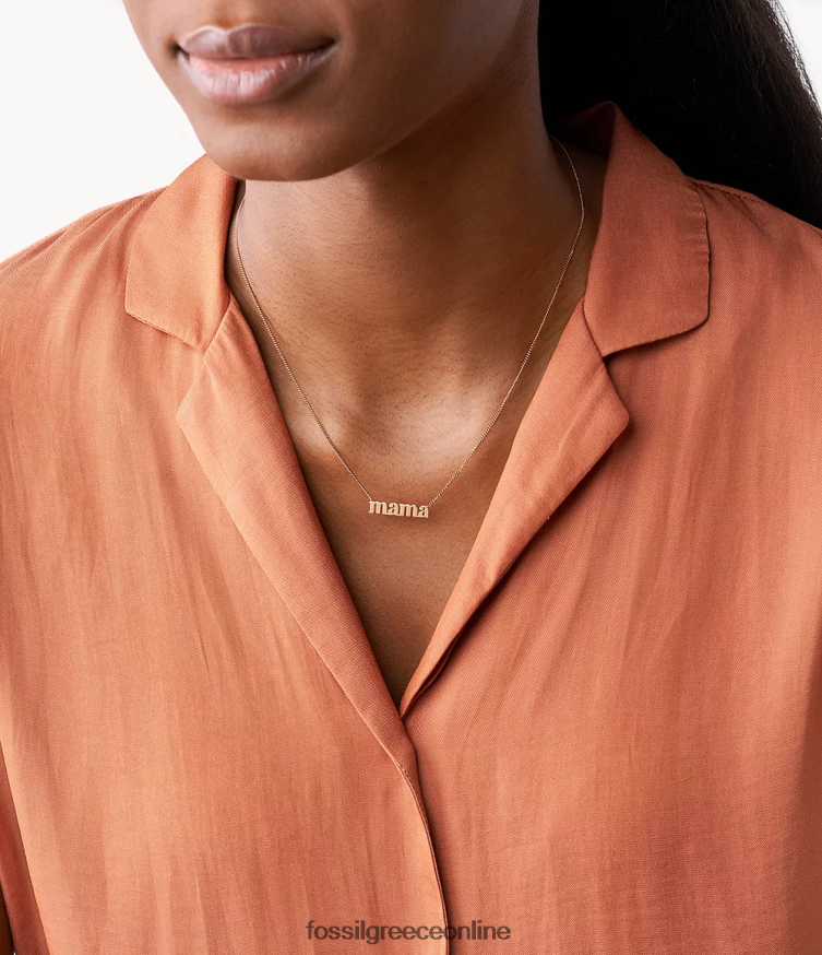 Fossil γυναίκες κολιέ georgia mama από ανοξείδωτο ατσάλι FVT06R949 κοσμήματα ροζ χρυσός τόνος