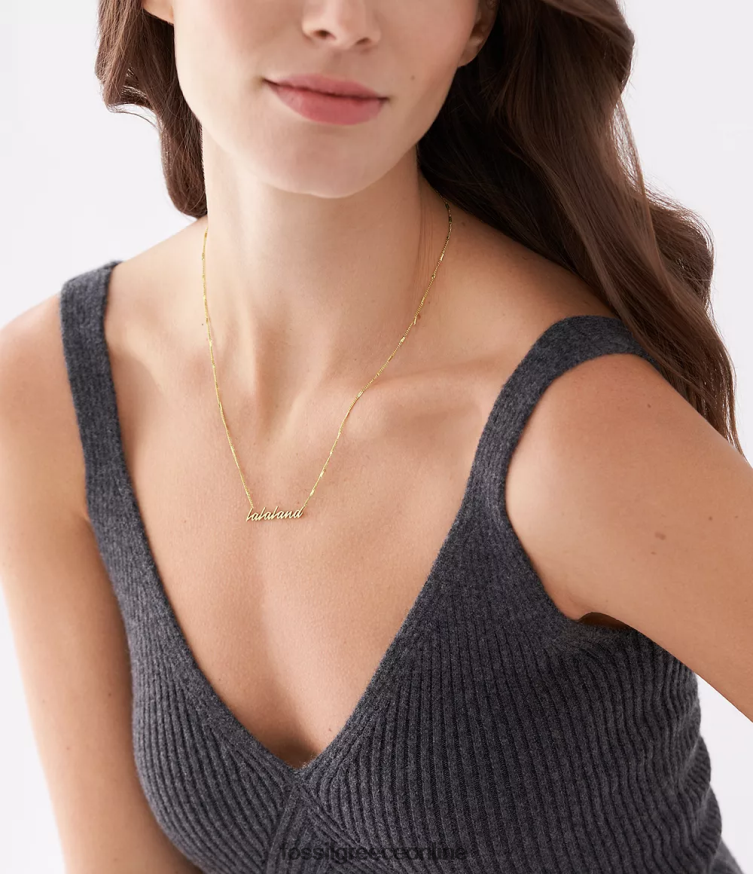 Fossil γυναίκες κολιέ από ανοξείδωτο ατσάλι la la land FVT06R961 κοσμήματα χρυσός τόνος