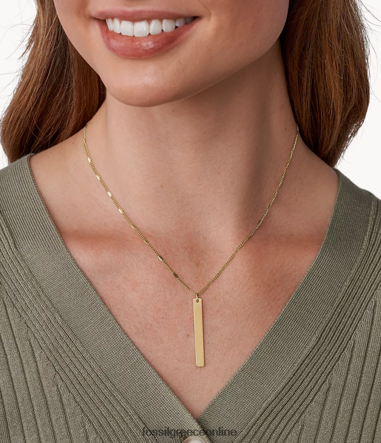 Fossil γυναίκες κολιέ lane bar από ανοξείδωτο ατσάλι FVT06R1309 κοσμήματα χρυσός τόνος