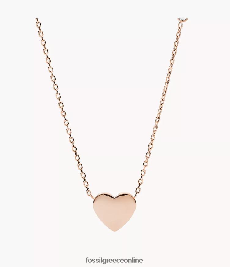 Fossil γυναίκες Κολιέ από ανοξείδωτο ατσάλι lane heart FVT06R916 κοσμήματα ροζ χρυσός τόνος