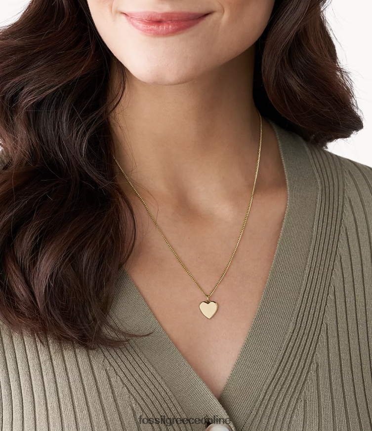 Fossil γυναίκες Κολιέ από ανοξείδωτο ατσάλι lane heart FVT06R941 κοσμήματα χρυσός τόνος