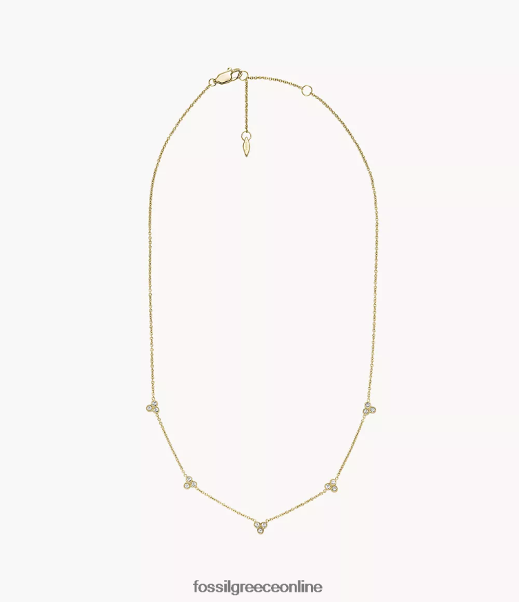 Fossil γυναίκες Κολιέ από ανοξείδωτο ατσάλι sadie trio glitz FVT06R920 κοσμήματα χρυσός τόνος